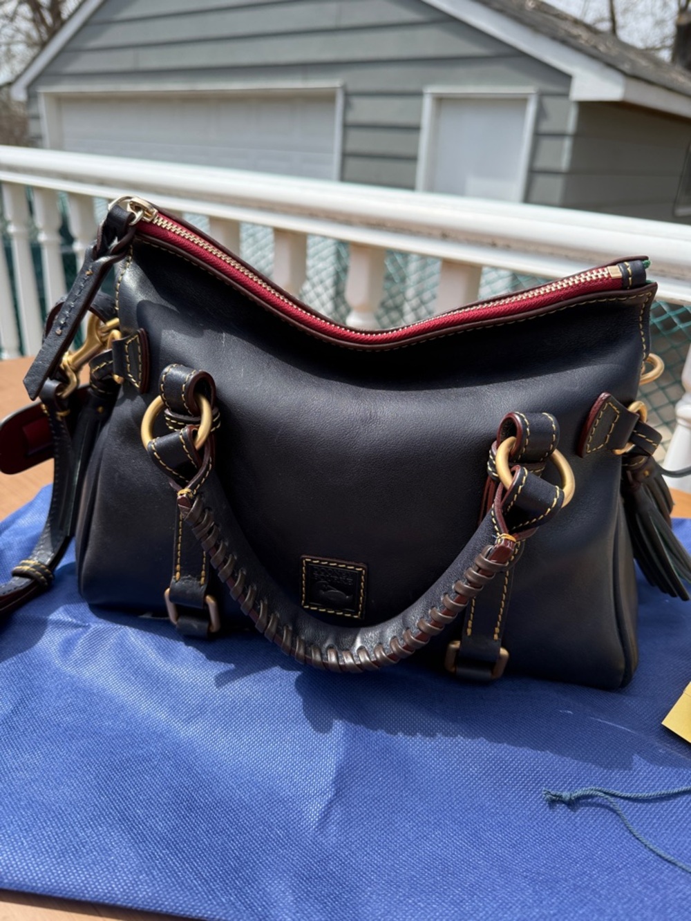 Dooney and Bourke Florentine Mini Satchel Navy EUC